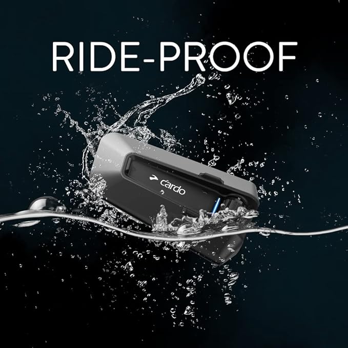 Cardo PACKTALK Edge Motorcycle Bluetooth Communication System Headset Intercom - Single Pack