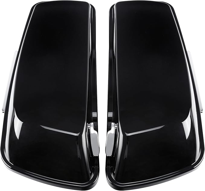 XFMT Motorcycle Vivid Black 5" Extended Stretched Hard Saddlebags Saddle Bags W/Chrome Latches For Harley Touring Road King Street Glide Road Glide Electra Glide Ultra Classic 2014-2023