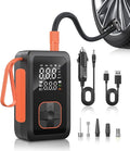 Tire Inflator Portable Air Compressor, 180PSI & 15000mAh Cordless Air Pump for Car Tires with Pressure Gauge, 3X Faster Tire Pump with Cigarette Lighter Plug for Car, Motorcycle, Bicycle, Ball(Black)