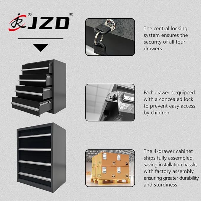 JZD Storage Cabinet System Workshop, Professional Tool Storage Workbench Set, No Wall Mounting Needed, for Utility Room Pantry