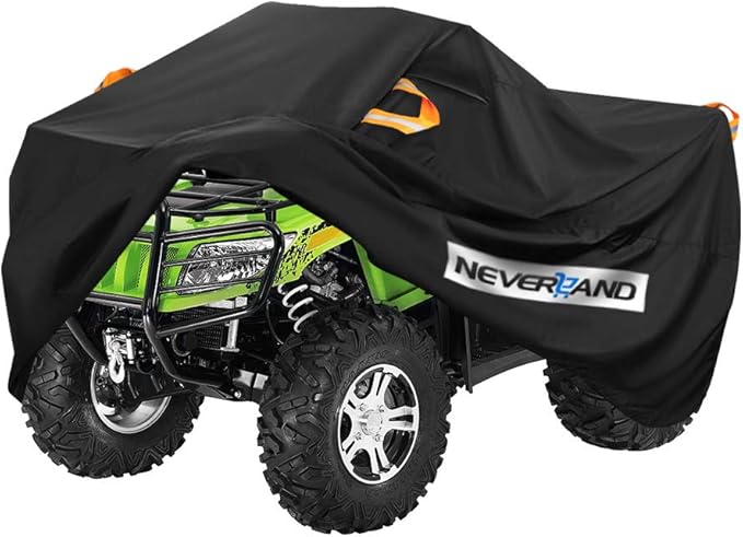 NEVERLAND ATV Cover Oxford Cloth Heavy,Compatible with Polaris Sportsman Yamaha Grizzly Honda FourTrax Kawasaki KFX Wheel Car with Air Vents Reflective Strips and Buckle Straps Length up to 78 inches