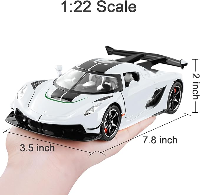 Toy Cars Model Jesko 1/22 Diecast Metal Sports Toy Cars for Boys, Alloy Collectible Model Car with Sound and Lights, Race Model Car for Kids