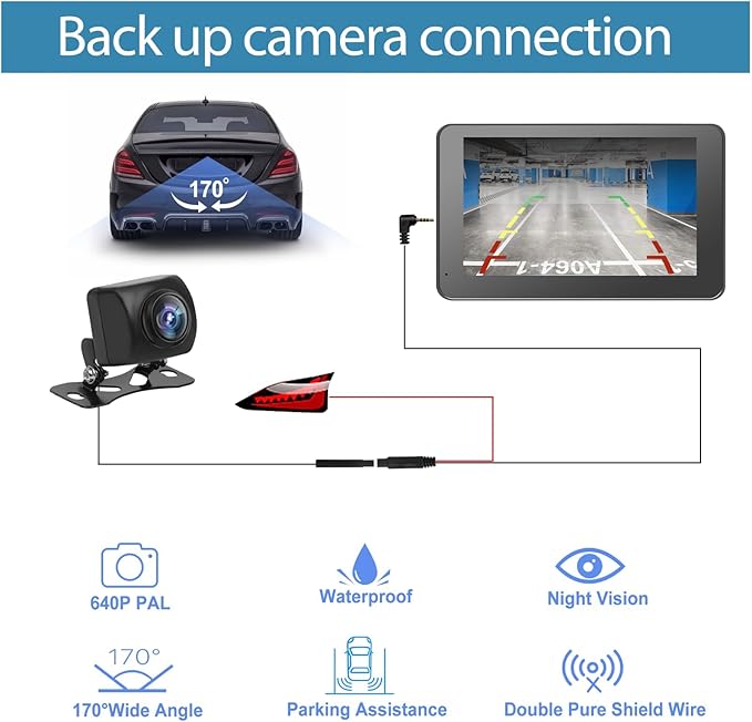 Carplay Screen for Car, 7" HD Wireless Portable Car Play Touchscreen Stereo with Android Auto Mirror Link/Backup Camera/GPS Navigation/Satellite Radio for All Vehicles