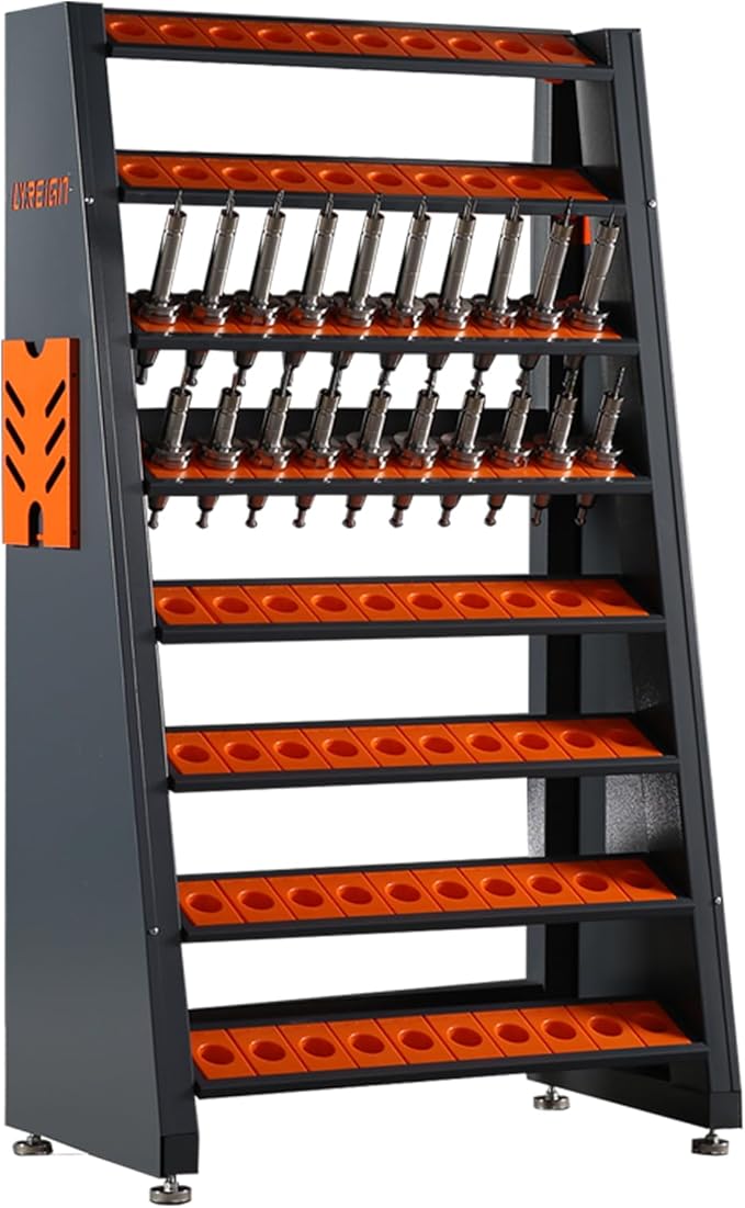 BT50 CNC Tool Rack, CAT50 8-Row Large Capacity CNC Tools Holder Cart, Mechanics CNC Tool Holder Station, CNC Tool Holder Keeper Suitable for All Capto Series