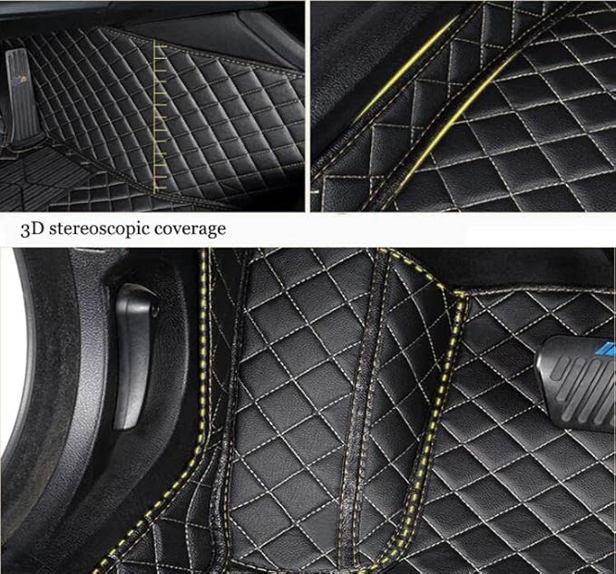 Custom All-Weather Protection Leather Car Floor Mats for Cars Sedan SUV Sports Car Waterproof Floor Mat (3D Brown)