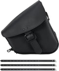 GARGOYLE BELLS Motorcycle Swing Arm Bag Solo Saddle Bags For Sportster Softail PVC Waterproof Motorcycle Luggage Bags for Motorcycle or Bike (Right Side, Black-Single Buckle)