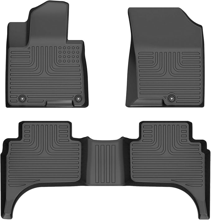 Wayhigh-All Weather Floor Mats Fit for Hyundai Santa Cruz 2022-2024 2025 Custom Fit TPE Heavy Duty Car Mats Santa Cruz Accessories-Black