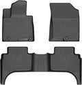 Wayhigh-All Weather Floor Mats Fit for Hyundai Santa Cruz 2022-2024 2025 Custom Fit TPE Heavy Duty Car Mats Santa Cruz Accessories-Black