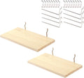 Shelves for PegBoard, Pine Wooden Pegboard Shelf Wall Organizer, Wooden Board for Walls Home, Garage Tool Storage, Office Organization, Kitchen, Craft Room,2 Pack