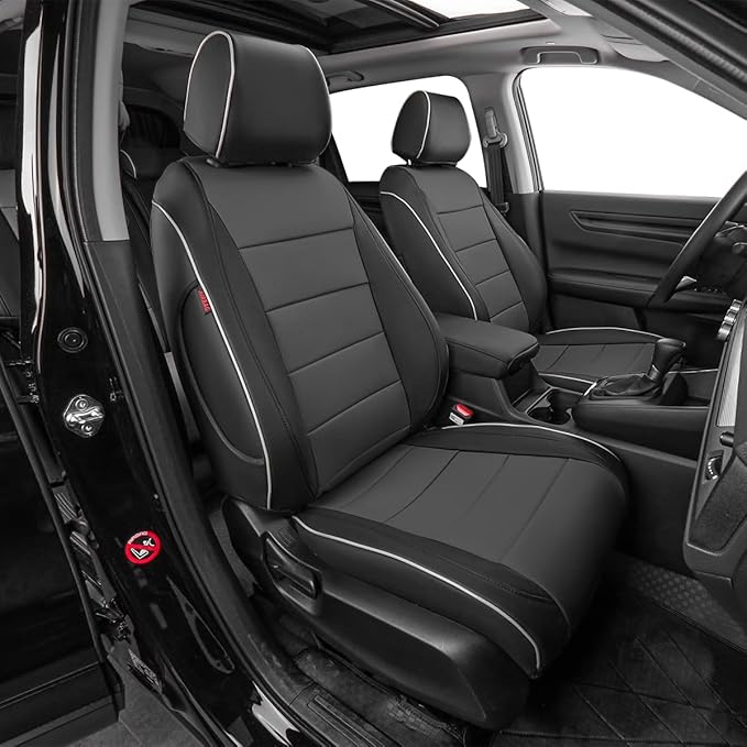 EKR Sportage Seat Covers Custom Fit for KIA Sportage LX 2023 2024 2025 2026 Leather Car Seat Cover Full Set - Faux Leather (Black/Gray)