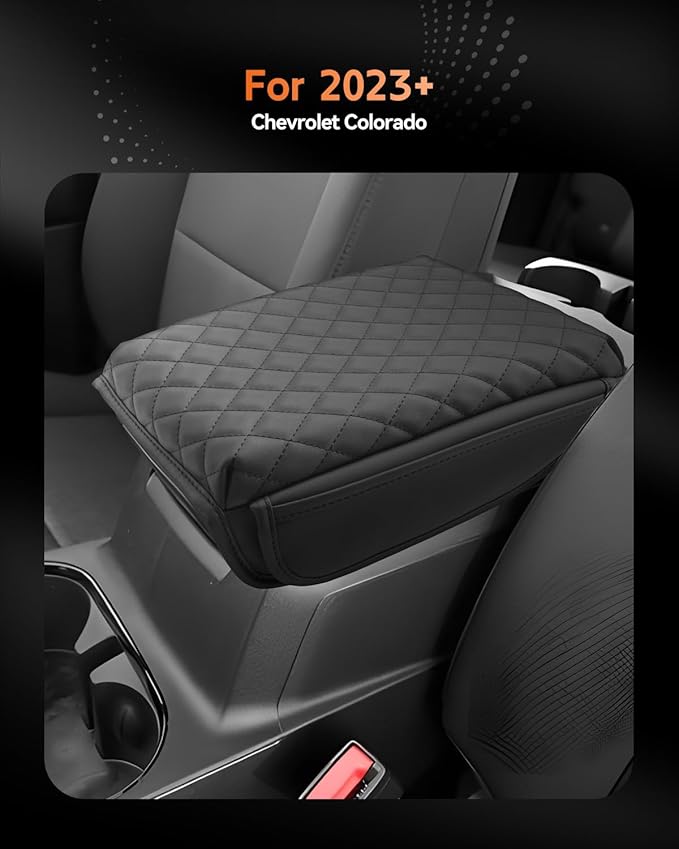 CDEFG for Chevrolet Colorado 2023-2025 2026 Center Console Cover Armrest Box Cover for Chevy Colorado (WT, LT, Trail Boss, Z71, ZR2) Accessories Console Arm Rest Protector 2 Side Pocket