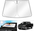 Cartist Windshield Sun Shade Fit for Dodge RAM 1500 2019-2024 CrewCab, MegaCab, 2Dr RegularCab, 4Dr QuadCab Foldable Car Front Window Sunshade Accessories Sun Visor