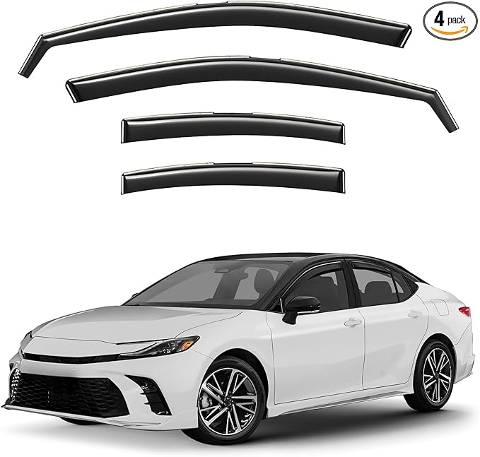 Window Deflectors Smoke Tinted in-Channel Side Window Vent Visor Deflectors Rain Guards Compatible with Toyota Camry 2025 Sedan - 4 pcs. GW0849