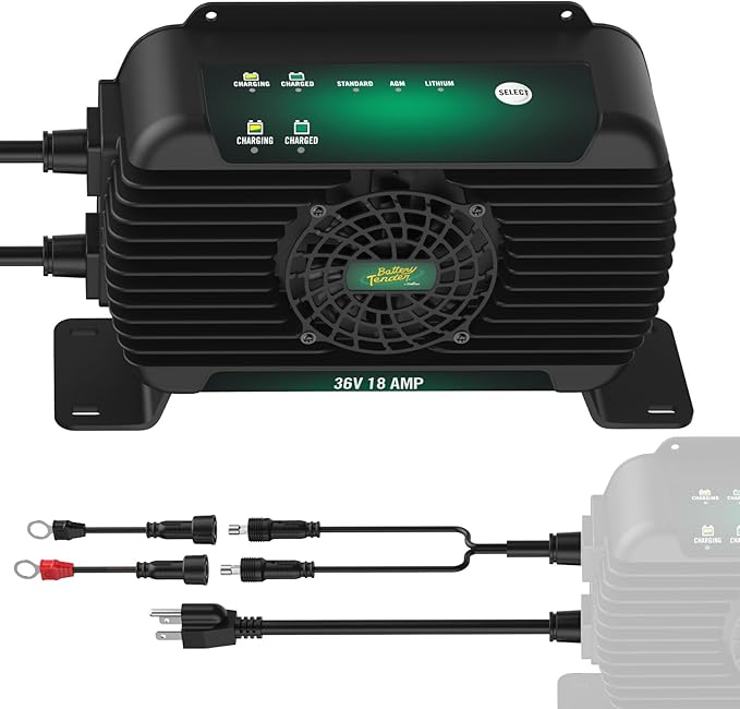 Battery Tender PowerPlus 36V, 18 AMP Battery Charger and Maintainer - Golf Cart and Marine Applications - IP68 Weather Resistant