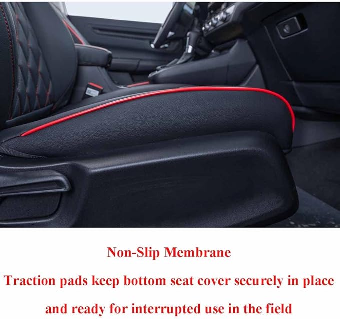 EKR Sportage Seat Covers Custom Fit for KIA Sportage EX,X-Line,SX,SX Prestige,X-pro,X-pro Prestige 2023 2024 2025 2026 Leather Car Seat Cover Full Set - Faux Leather (Black with Red Piping)
