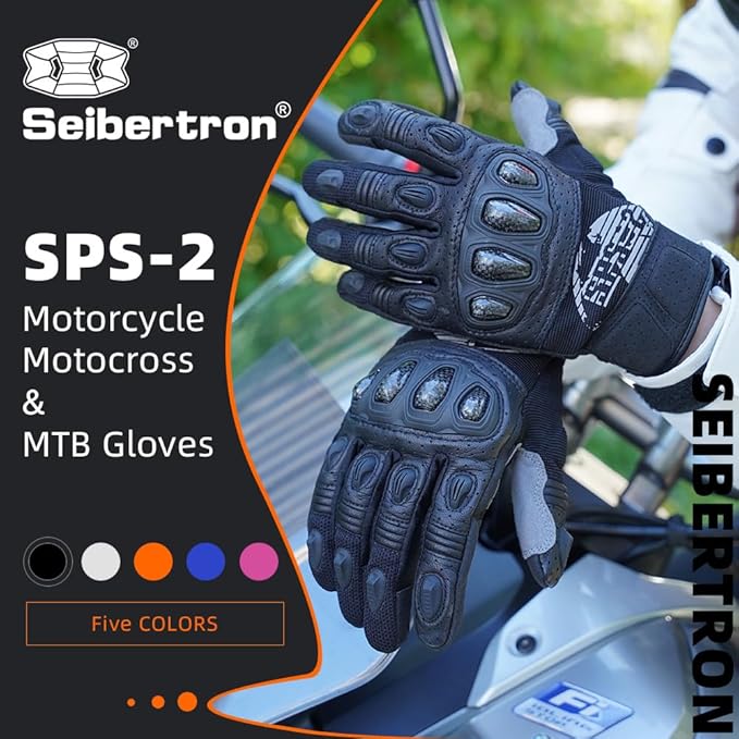Seibertron SPS Series Touchscreen Motorcycle Motocross BMX ATV MTB Bicycle Cycling Full or Half Finger Gloves Adult and Youth