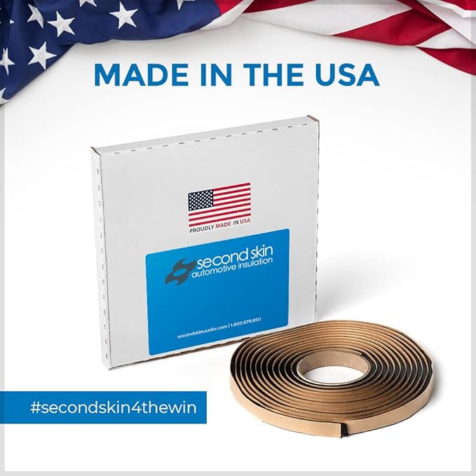 Second Skin Butyl Sealant Tape – Butyl Rubber Sealant, Multi-Purpose Butyl Rope, and Putty Tape for Automotive (Car, RV, Marine) – 1/4” x 1/2" x 20’ – Made in The USA (20 Butyl Tape)