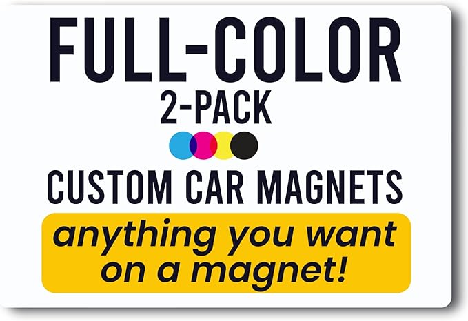 Magnet Me Up Customizable and Personalized Automotive Magnet Decals (12”x24” Rectangle)