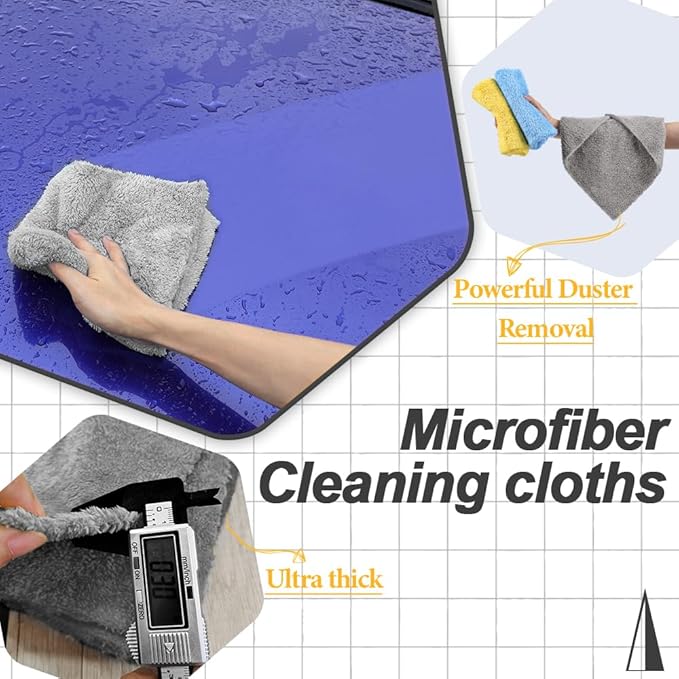 Drying Towels Car Detailing(Coral Fleece) Car Wash Cleaning Towel For Car Exterior and Interior ,Absorbent, Lint-Free, Extra Soft,Reusable and Durable,Microfiber Rags 16in x 16in-Grey 12 Packs