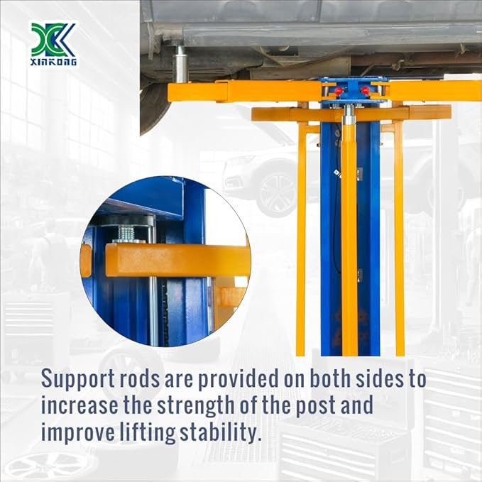 XK-6200 Mobile Single Post Car Lift Electro-Lock Maximum Lifting Capacity 6200 lbs with 12 Months Parts Replacement