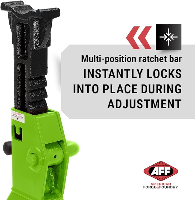 AFF Viking 4 Ton Jack Stand Set - Heavy Duty Ratchet Style Jack Stands - Pair