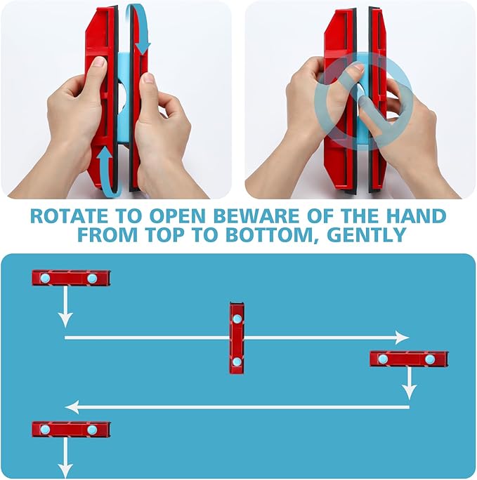 Magnetic Window Cleaner, 0.8"-1.1" Double Sided Window Glass Wiper Cleaning Tool for High-Rise Cleaning Windows Thickness, Magnetic Car Window Cleaner, Outdoor Window Cleaner