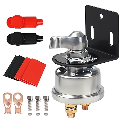 200A High Current Master Battery Disconnect Switch,12-48V Battery Power Cut Off Isolator Killer Switch with Face Plate for Car Vehicle RV Truck Boat Marine ATV