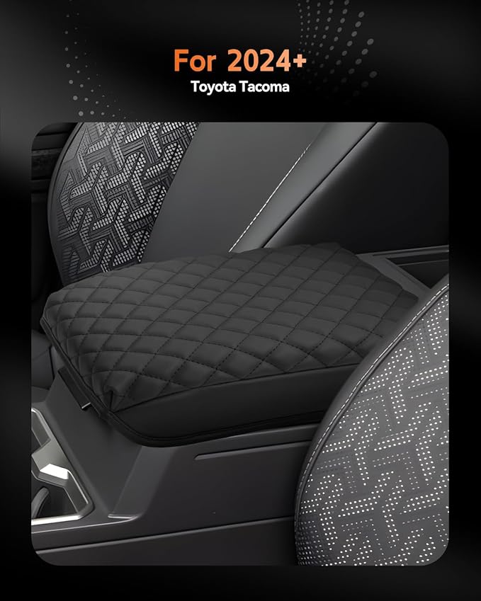 CDEFG for 2024 2025 Toyota Tacoma Center Console Cover Armrest Box Cover for Tacoma (SR, SR5, TRD PreRunner, TRD Sport, TRD Off-Road, Limited) Accessories Console Arm Rest Protector