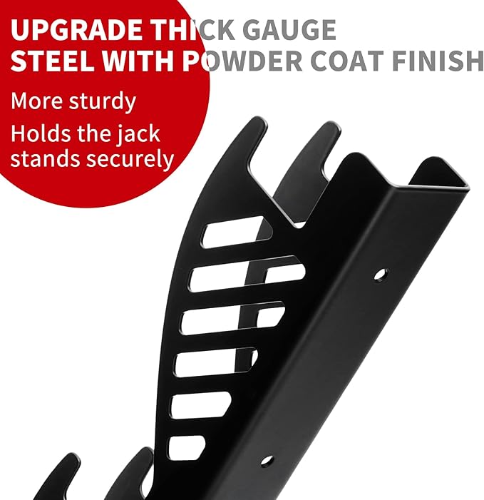 Jack Stand Wall Mount Organizer: Jack Stands Holder Storage Rack Mount - Fit for 2 & 3 Ton Jack Stand (2 Pack)