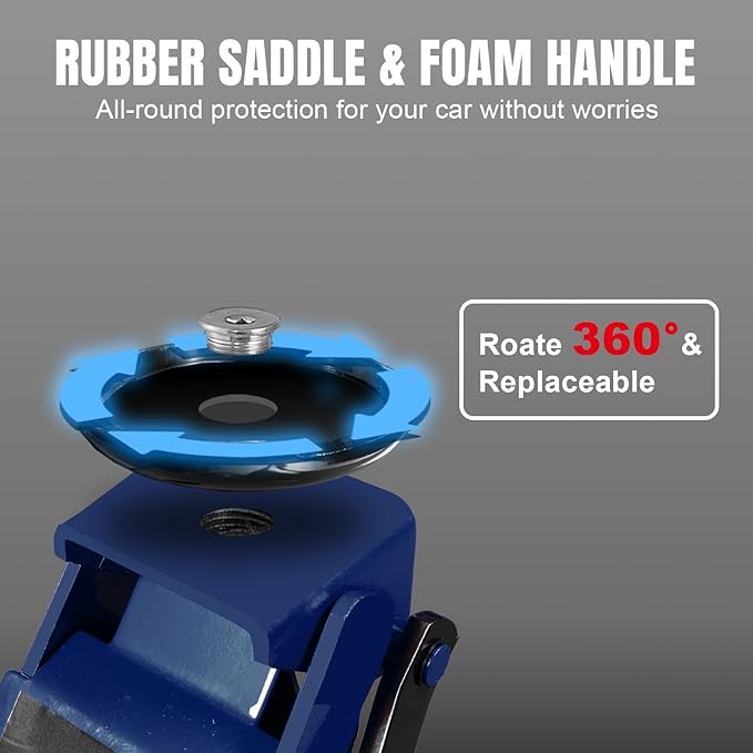 TCE Ultra Low Profile 3 Ton Hydraulic Floor Jack, 6600 LBS Heavy Duty Dual Pump Car Jack for Cars/Trucks/SUVs, ASME Certified with Detachable Handle (Blue)