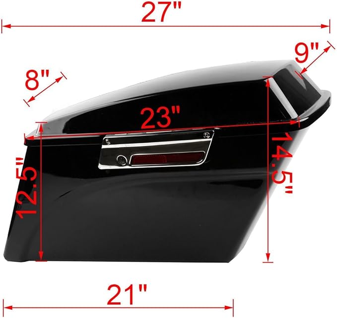 XFMT Gloss Black Hard Saddle bags Trunk w/Lid Latch & Key+Saddlebag Conversion Brackets Mounts For Harley Davidson Softail 1994-2013