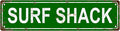 SURF SHACK Space Vintage Metal Tin Street Sign Bar Cafe Garage Cave Home Room Wall Bathroom Farmhouse Garden Porch Patio Decor, 16 x 4 Inch
