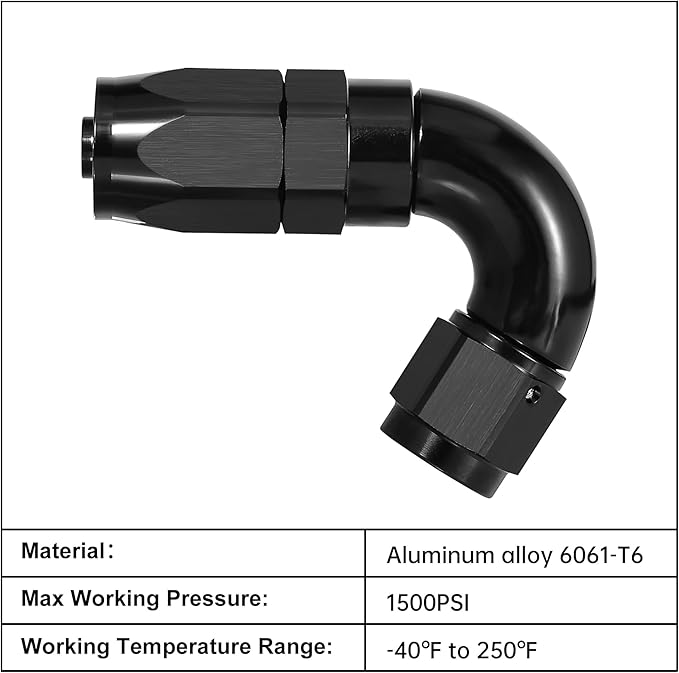 EVIL ENERGY 10AN 120 Degree One Piece Full Flow Hose End Fitting Swivel For CPE Braided Hose