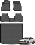 ANBINGO®-Floor Mats & Cargo Liner Custom for Porsche Cayenne 2019-2025 All Weather Protection TPE Heavy Duty Non-Slip Automotive Cayenne Floor Liners Fits Full Set Accessories, Black