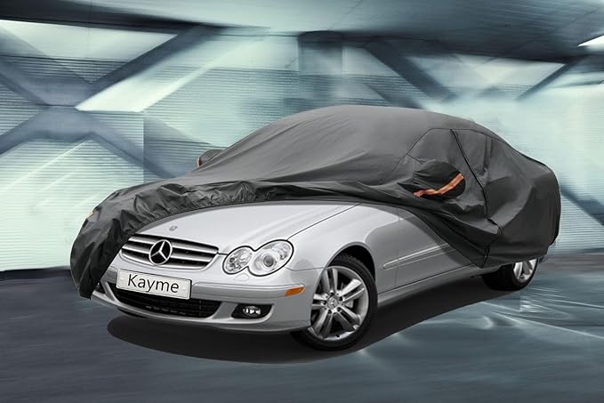 Kayme 7 Layers Car Cover Custom Fit for Mercedes Benz CLK 200 280 320 350 430 500 (1997-2025) Waterproof All Weather for Automobiles, Outdoor Full Cover Rain Sun UV Protection.