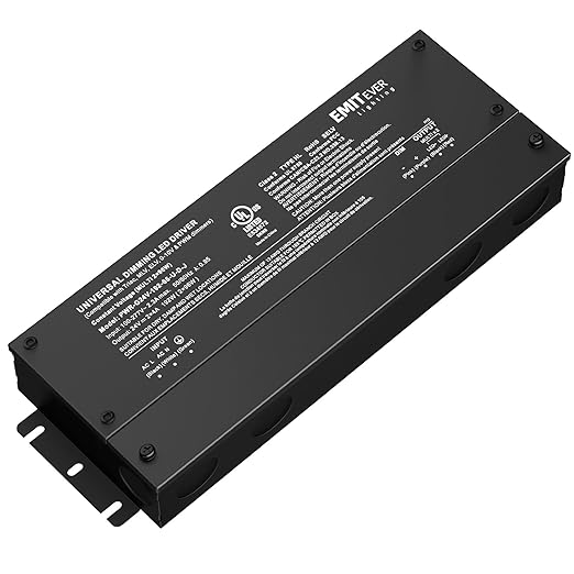 EMITEVER 192W Dimmable LED Driver, 24V 5-in-1 Dimmable Power Supply,2-Channels AC to DC Transformer for LED Light, Compatible with Lutron and Leviton Dimmer, Waterproof IP67 and UL Listed, Class 2