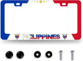 Philippine Flag License Plate Frame Philippines License Plate Stainless Steel Flag Funny Accessories Cars Decor 12.2 X 6.2 Inch with 2 Holes and Screws Fits Standard Us Ca Vehicles