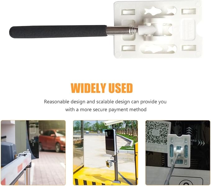 VICASKY Telescopic Rod Card Holder Reacher,Vehicle Parking Toll Swiping Stick Grabber Car Parking Contactless Payment Card Rod Tool