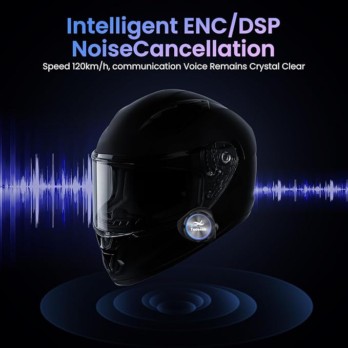 Y3 Helmet Bluetooth Intercom Headset (More Suitable for Couples), Auto Answer Phone, Music, Intercom, Active Noise Cancellation, Waterproof (2 Pack)