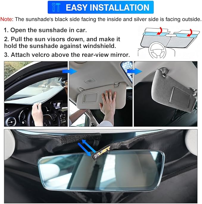 KUST Windshield Sun Shade for 2014-2021 Nissan NV200 Minivan Accessories Custom Fit Sunshade Foldable Sun Visor Protector Blocks UV Rays Keep Your Car Cooler