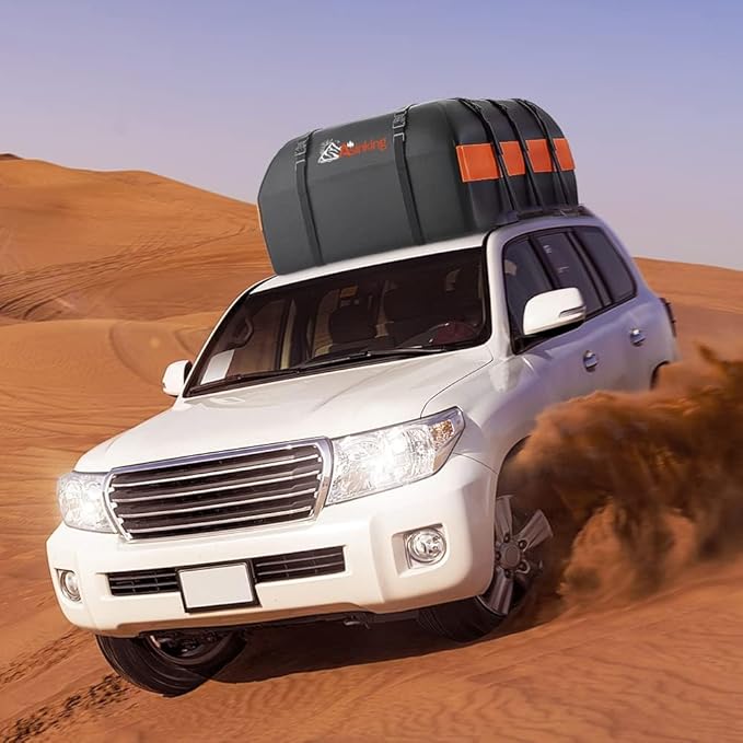 Car Rooftop Cargo Carrier Bag, 20 Cubic Feet Waterproof Heavy Duty 840D Car Roof Bag for All Vehicle with/Without Racks - Anti-Slip Mat, 6 Door Hooks, Storage Bag, 2 Extra Straps, Luggage Lock
