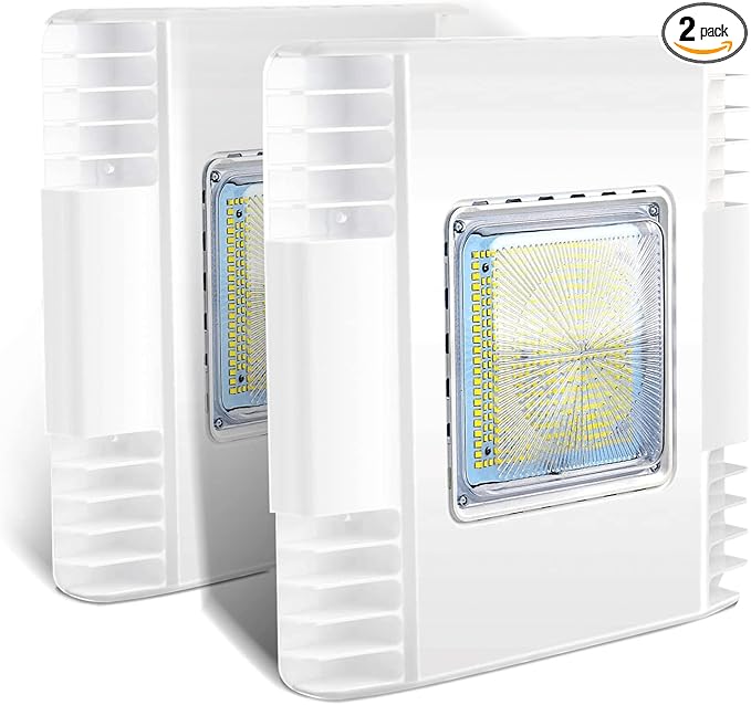 OSTEK 2 Pack LED Gas Station Canopy Light, 150W Carport Ceiling Light 5700K, Outdoor Rated (600W HID/HPS Equivalent), 90-277V IP65 DLC & UL Listed