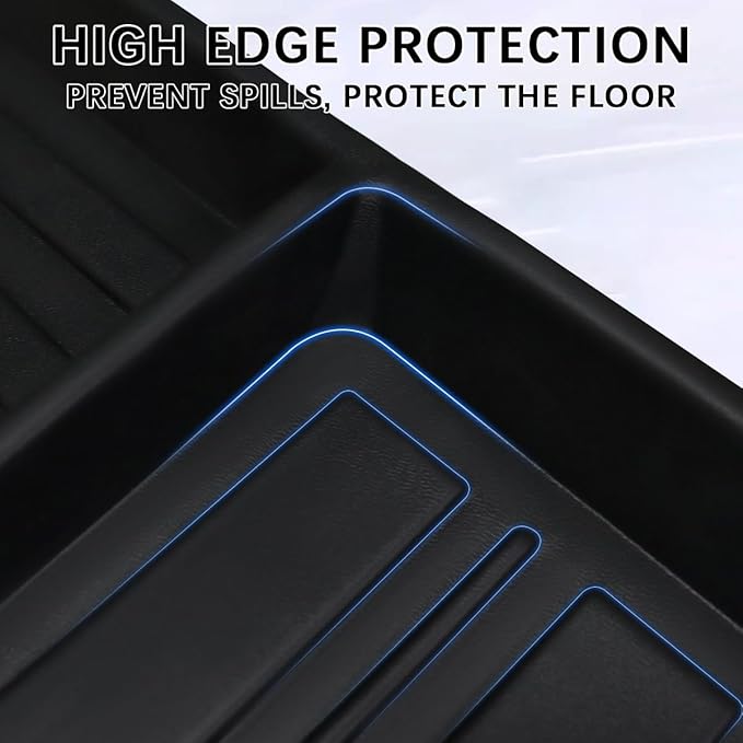 Car Floor Mats Compatible with Kia Ev6 2022 2023 2024 2025 All-Weather Guard Cargo Trunk Liners Rear Backrest Mats TPE for Ev6 Accessories (8pcs)