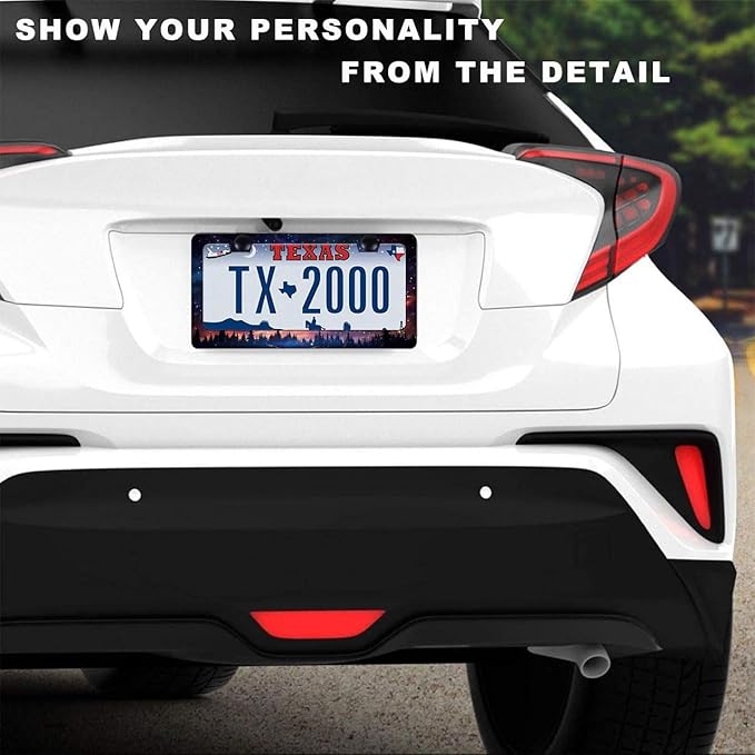 Galaxy License Plate Frame for Women Men 2 Pack-Heavy Duty Rustproof Aluminum Nature Theme Car Tag Holder Bracket(Starry Sky Galaxy)