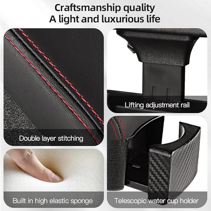 JEYODA Car Armrest Box with Cup Holder Car Central Liftable Armres Storage Organizer Box Arm Rest，Car Seat Gap Filler Organizer (Brwon)