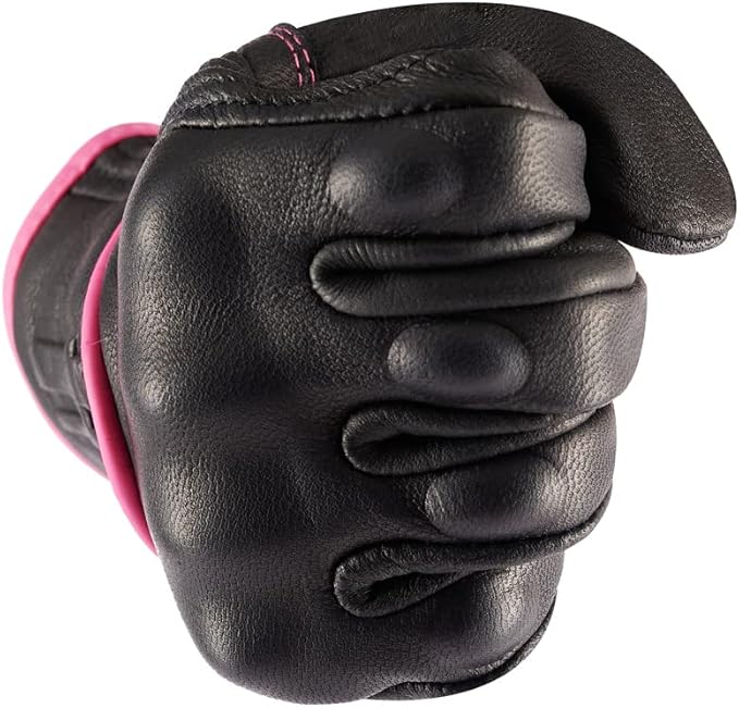 Harssidanzar Women's Motorcycle Gloves,Leather Motorcycle Gloves, Motorbike Gloves, Road Racing, Cycling, Climbing, Powersports Gloves Touchscreen GL016
