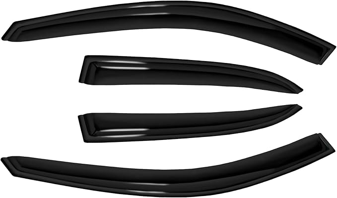 4pc Sun Rain Guards Window Visor Wind Deflector Compatible with Chevy Malibu 2013-2015 Smoke,No Maxx Hatchback Model 94362