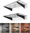 Fencer Wire 36 in. W x 18 in. D Wall Mounted Garage Wall Shelving w/ 2 Hooks, Black Wall Shelf, Heavy Duty Garage Wall Storage System, Garage Organizer Floating Shelves, 500lb Weight Capacity
