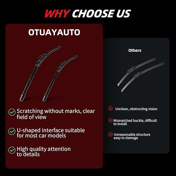 OTUAYAUTO Windshield Wiper Blades - Replacement for Volkswagen VW ID.4 2021-2024, Front and Rear Wipers Set, Top Lock - 28"+18"+11" (Pack of 3)