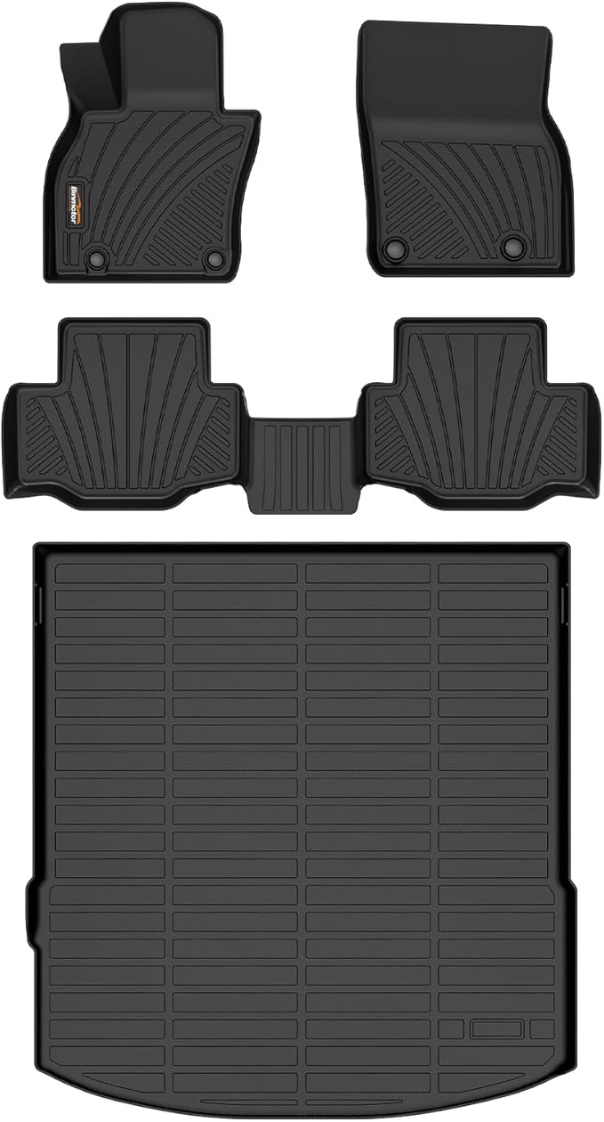 Binmotor-Floor Mats and Cargo Liner Set for Mazda CX70 & CX-70 PHEV 2025, All Weather Car Floor Mat for Mazda CX 70 Accessories, Rubber Mats TPE Car Liners for CX-70 Trunk Liner